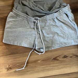Maternity Women’s Casual Drawstring Lounge Shorts - Light Gray from SHEIN